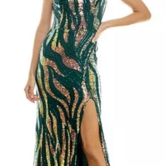 City Studio | Dresses | Prom Dress Brand New Macys Green And Gold Size 9 |  Poshmark
